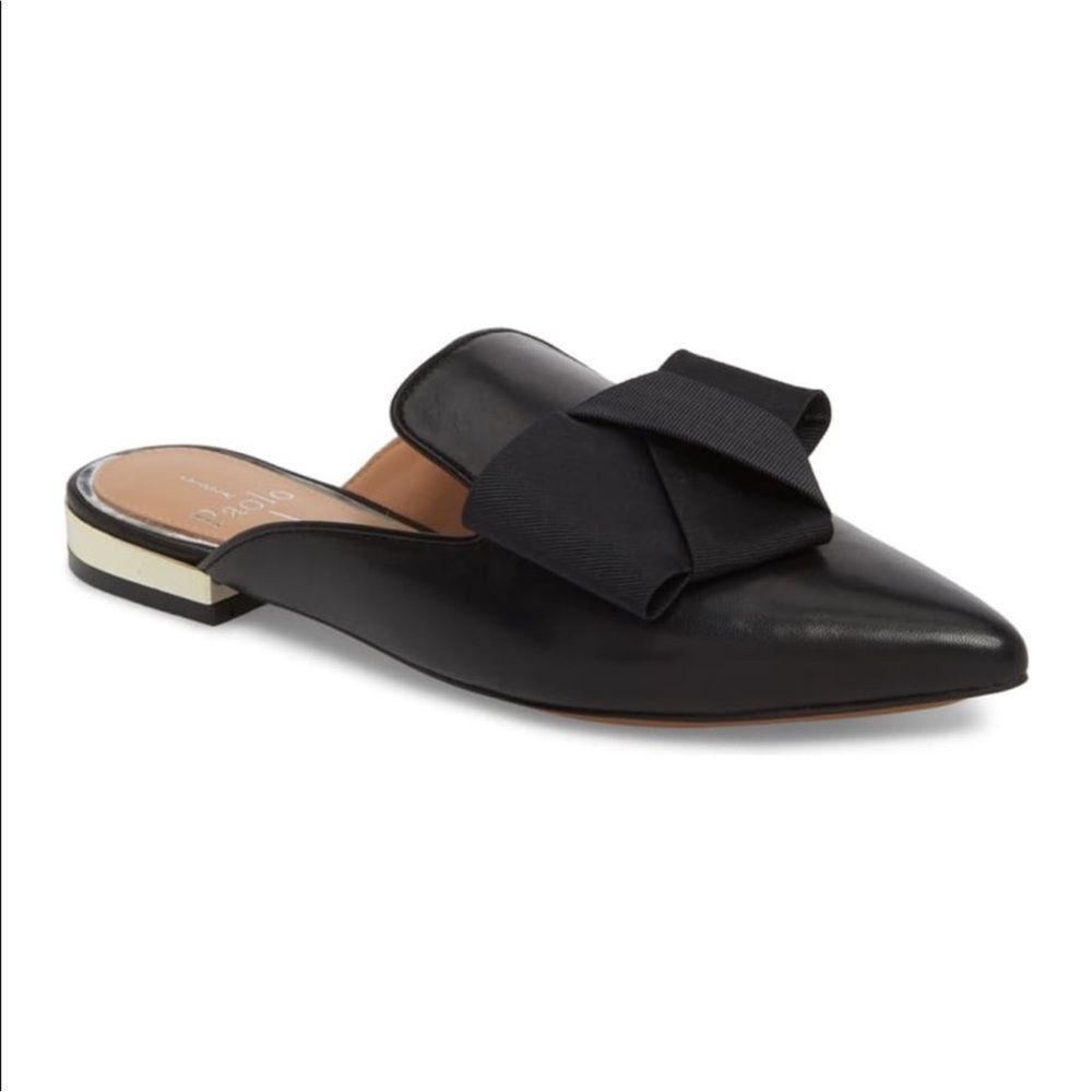 Linea Paolo Anya Black Leather Pointy Toe Grosgrai